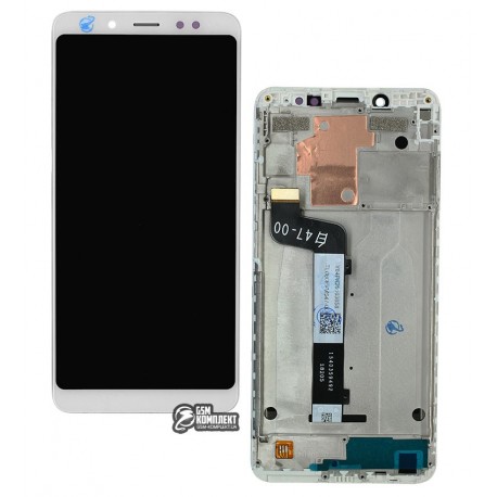 Дисплей для Xiaomi Redmi Note 5, белый, с сенсорным экраном, с рамкой, Original (PRC)