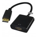 Переходник, штекер Display Port - гнездо HDMI, кабель 0.2м