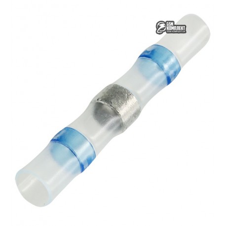 Термоусаживаемая гильза с оловяным кольцом, 1,5-2.5mm² 16-14AWG, синяя