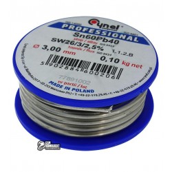 Припой Cynel Sn60Pb40-SW26 3мм, 100г Припой Cynel Sn60Pb40-SW26 3мм, 100г
