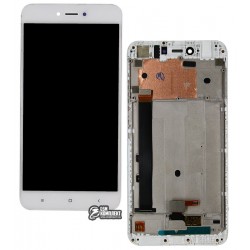 Дисплей для Xiaomi Redmi Note 5A, белый, с сенсорным экраном (дисплейный модуль), с рамкой, Original (PRC), 2/16 gb