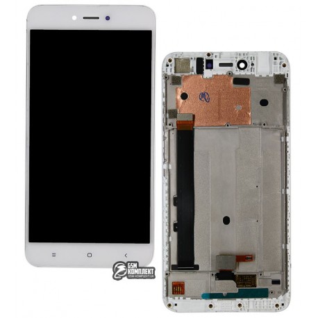 Дисплей для Xiaomi Redmi Note 5A, белый, с сенсорным экраном (дисплейный модуль), с рамкой, Original (PRC), 2/16 gb