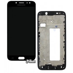 Дисплей для Samsung J730F Galaxy J7 (2017), чорний, з сенсорним екраном (дисплейний модуль), з рамкою, з регулюванням яскравості, (TFT), China quality