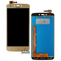 Дисплей для Motorola XT1723 Moto C Plus, золотистый, с сенсорным экраном (дисплейный модуль), Сopy