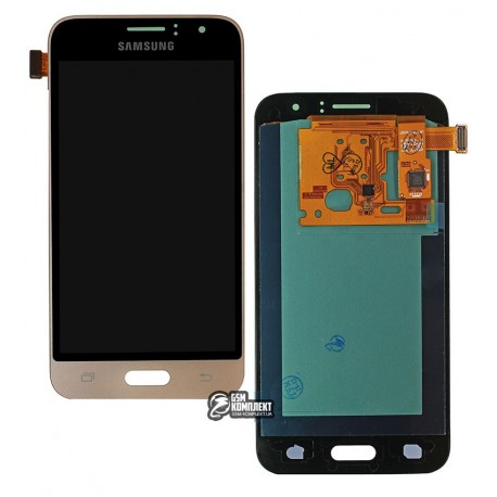 Дисплей для Samsung J120H Galaxy J1 (2016), золотистый, с сенсорным экраном (дисплейный модуль), (OLED), High Copy