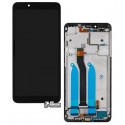 Дисплей Xiaomi Redmi 6, Redmi 6A, черный, с тачскрином, с рамкой, Original PRC, M1804C3DG, M1804C3DH, M1804C3DI, M1804C3CG, M1804C3CH, M1804C3CI