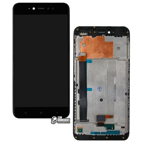 Дисплей для Xiaomi Redmi Note 5A Prime, черный, с сенсорным экраном (дисплейный модуль), с рамкой, Original (PRC), 3/32 gb