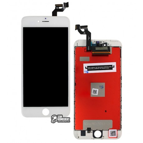 Дисплей iPhone 6S Plus, белый, с сенсорным экраном (дисплейный модуль), с рамкой, High Copy, Kingwo