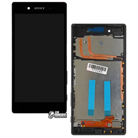 Дисплей для Sony E6603 Xperia Z5, E6653 Xperia Z5, черный, с рамкой, с сенсорным экраном (дисплейный модуль), high-copy