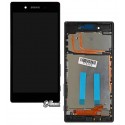 Дисплей для Sony E6603 Xperia Z5, E6653 Xperia Z5, черный, с рамкой, с сенсорным экраном (дисплейный модуль), High quality
