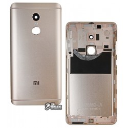 Задняя крышка батареи для Xiaomi Redmi Note 4, Redmi Note 4X, золотистая, Original (PRC), с боковыми кнопками, MediaTek