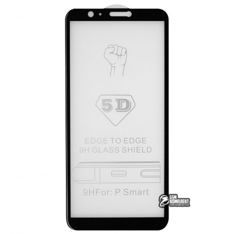 Закаленное защитное стекло для Huawei P Smart, 0,26 мм 9H, 3D, черное