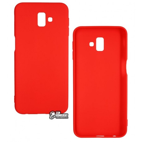 Чехол для Samsung J610 Galaxy J6 Plus (2018), Smtt, силиконовый, матовый, красный