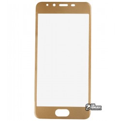Закаленное защитное стекло для Meizu U10, 0,26 mm 9H, 3D золотое, пластиковая рамка