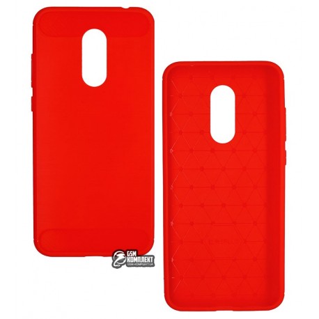Чехол для Xiaomi Redmi 5 Plus, Polished Carbon (SGP Slim Iron), силиконовый, красный