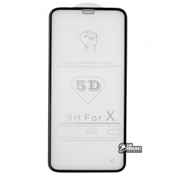 Закаленное защитное стекло для Apple iPhone X / XS, 0,26 мм 9H, 3D Glass, черное