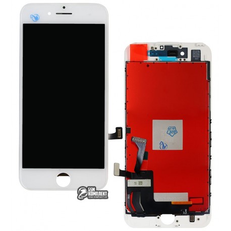 Дисплей iPhone 7, белый, с сенсорным экраном (дисплейный модуль), Сopy