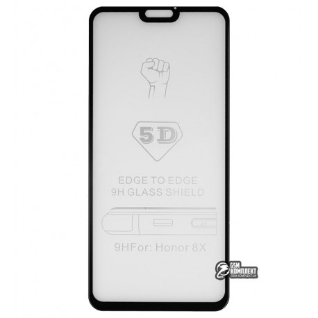 Закаленное защитное стекло для Huawei Honor 8X (2018), 0,26 mm 9H, 3D, черное