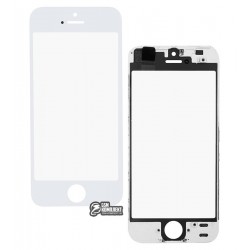 Стекло корпуса для Apple iPhone 5, с рамкой, с OCA-пленкой, белое Стекло корпуса для Apple iPhone 5, с рамкой, с OCA-пленкой, белое