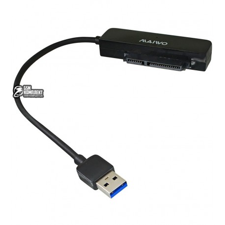 Адаптер Maiwo K104A для подключения HDD 2,5" SATA II/III / SSD к портам USB 3.0 пластик, черный