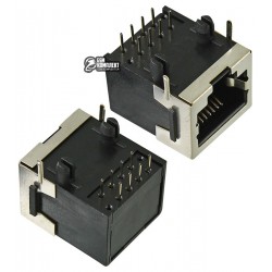 Гнездо RJ45 8P8C горизонтальное, экранированное, шаг 2,54мм Гнездо RJ45 8P8C горизонтальное, экранированное, шаг 2,54мм