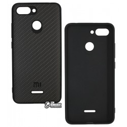 Чехол для Xiaomi Redmi 6, карбон, силиконовый, черный