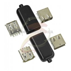 Гнездо USB-A с корпусом глянцевое Гнездо USB-A с корпусом глянцевое