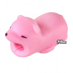 Протектор кабеля Cable Bite Медвеженок, розовый