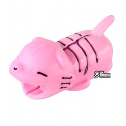 Протектор кабеля Cable Bite Тигренок, розовый