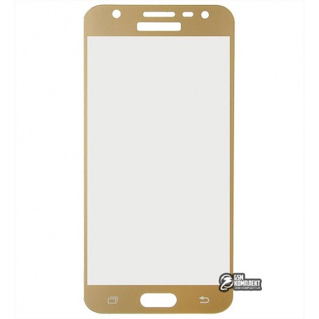 Закаленное защитное стекло для Samsung J320H/DS Galaxy J3 (2016), 2.5D, 0,26 мм 9H, золотое Закаленное защитное стекло для Samsung J320H/DS Galaxy J3 (2016), 2.5D, 0,26 мм 9H, золотое