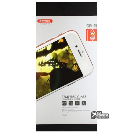 Захисне скло для iPhone 6 Plus, iPhone 6s Plus, Remax Gener 3D Full cover Curved edge, білий колір