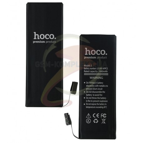 Аккумулятор Hoco для Apple iPhone 5, Li-Polymer, 3,8 В, 1440 мАч, #616-0611/616-0613