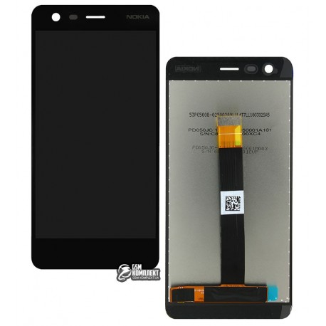 Дисплей для Nokia 2, черный, с сенсорным экраном (дисплейный модуль), Original (PRC)