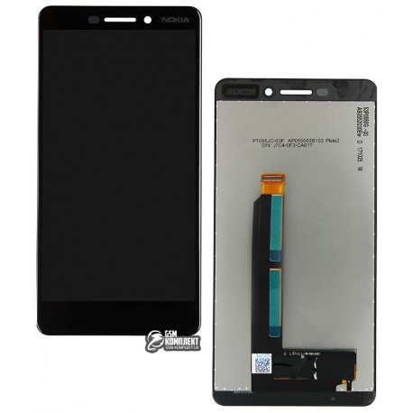 Дисплей для Nokia 6.1, черный, с сенсорным экраном (дисплейный модуль), Original (PRC)