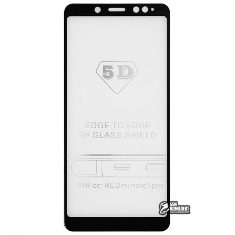Закаленное защитное стекло для Xiaomi Redmi Note 5, Redmi Note 5 Pro, 0,26 мм 9H, 3D, черное