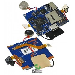 Плата для смарт часов DZ09, с компонентами (коннектор зарядки, SIM, вибро,шлейф с кнопкой, камера)