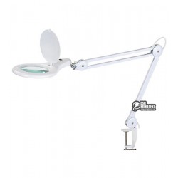 Лупа-лампа на струбцине 8066D2-4C люминесцентная Ø5 22W, 5 диоптр., Ø130мм