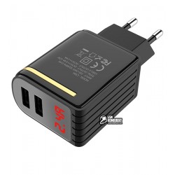Зарядное устройство Hoco C39A Enchanting с LED дисплеем (2USB, 2.4A)