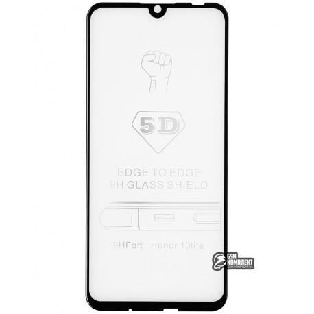 Закаленное защитное стекло для Huawei P Smart (2019), Honor 10 Lite, 0,26 мм 9H, 3D, черное