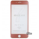 Загартоване захисне скло для Apple iPhone 7 Plus / 8 Plus, 3D, 0,1mm, 9H, рожевий колір золото
