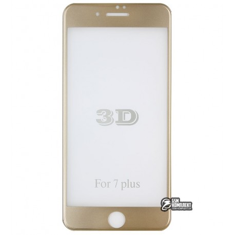 Закаленное защитное стекло для Apple iPhone 7 Plus / 8 Plus, 3D, 0,1mm, 9H, золотое