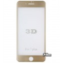 Закаленное защитное стекло для Apple iPhone 7 Plus / 8 Plus, 3D, 0,1mm, 9H, золотое