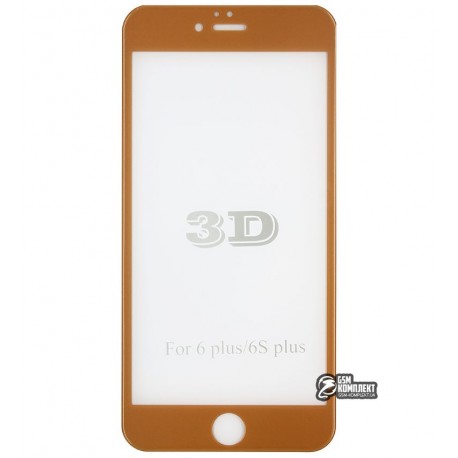 Закаленное защитное стекло для Apple iPhone 6 Plus, iPhone 6S Plus, 0,26 мм 9H, 3D, золотое