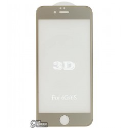 Захисне скло 4D Glass для iPhone 6, iPhone 6S, 3D, 0,3 мм 9H, золотистий колір Захисне скло 4D Glass для iPhone 6, iPhone 6S, 3D, 0,3 мм 9H, золотистий колір
