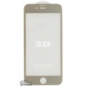 Защитное стекло 4D Glass для iPhone 6, iPhone 6S, 3D, 0,3 мм 9H, золотистое