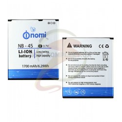 Аккумулятор NB-45 для Nomi i450 Trend, Li-ion, 3,7 В, 1700 мАч, original Аккумулятор NB-45 для Nomi i450 Trend, Li-ion, 3,7 В, 1700 мАч, original