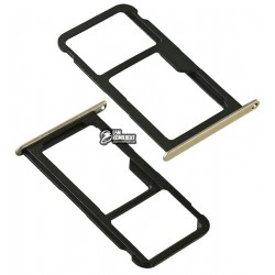 Держатель SIM-карты для Huawei P9 Lite, золотистый, c держателем MMC Держатель SIM-карты для Huawei P9 Lite, золотистый, c держателем MMC