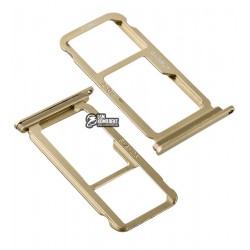 Тримач SIM-карти для Huawei P10 Lite, чорний, із тримачем MMC