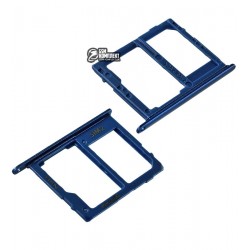 Держатель SIM-карты для Samsung A600F Dual Galaxy A6 (2018), синий, c держателем MMC, SIM1, dual SIM