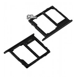 Держатель SIM-карты для Samsung A600F Dual Galaxy A6 (2018), черный, c держателем MMC, SIM1, dual SIM